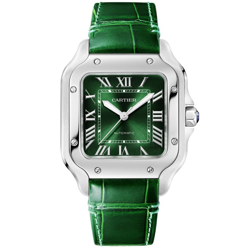 Santos de Cartier Medium Smoky Green Dial Automatic Bracelet/Strap Watch - Image 2