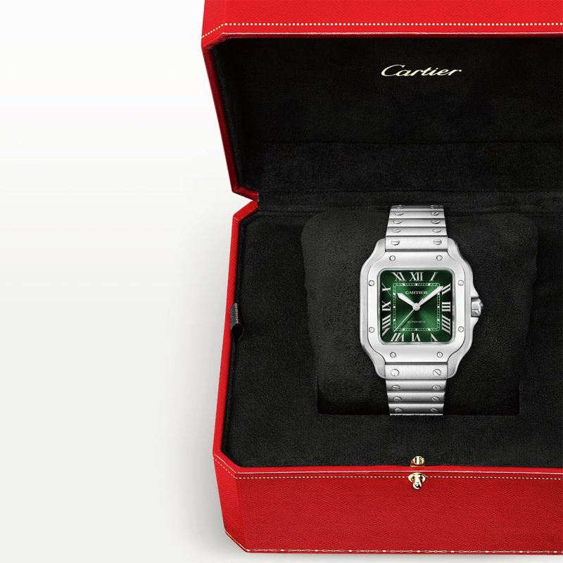 Santos de Cartier Medium Smoky Green Dial Automatic Bracelet/Strap Watch - Image 3