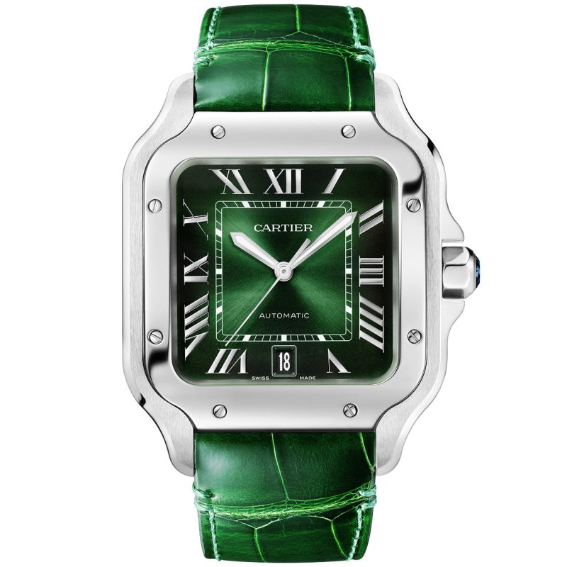 Santos de Cartier Large Smoky Green Dial Automatic Bracelet/Strap Watch - Image 2