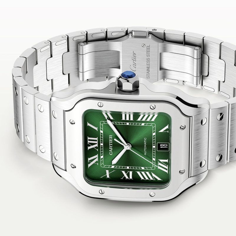 Santos de Cartier Large Smoky Green Dial Automatic Bracelet/Strap Watch - Image 3