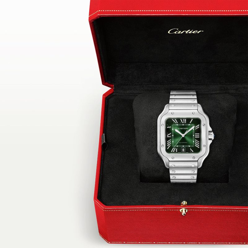 Santos de Cartier Large Smoky Green Dial Automatic Bracelet/Strap Watch - Image 4