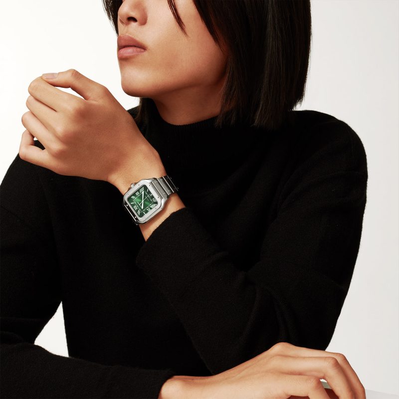 Santos de Cartier Large Smoky Green Dial Automatic Bracelet/Strap Watch - Image 5