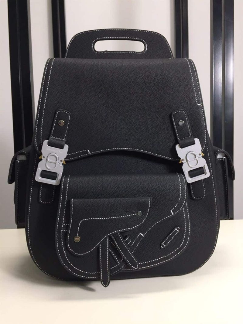 DIOR MAXI GALLOP BACKPACK BLACK GRAINED CALFSKIN – DR003 - Image 2