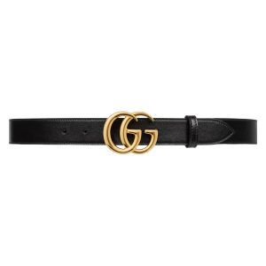 GG MARMONT LEATHER BELT WITH SHINY BUCKLE-B0169