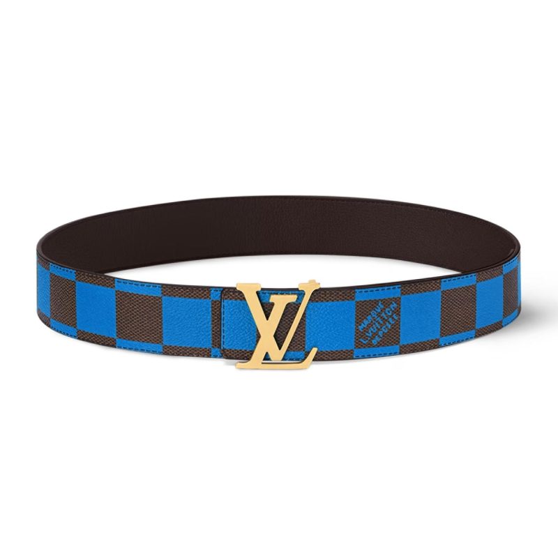 LOUIS VUITTON LV INITIALES 40MM REVERSIBLE BELT BLUE ¨C B111
