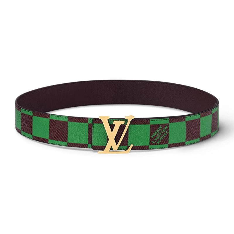 LOUIS VUITTON LV INITIALES 40MM REVERSIBLE BELT GREEN ¨C B112