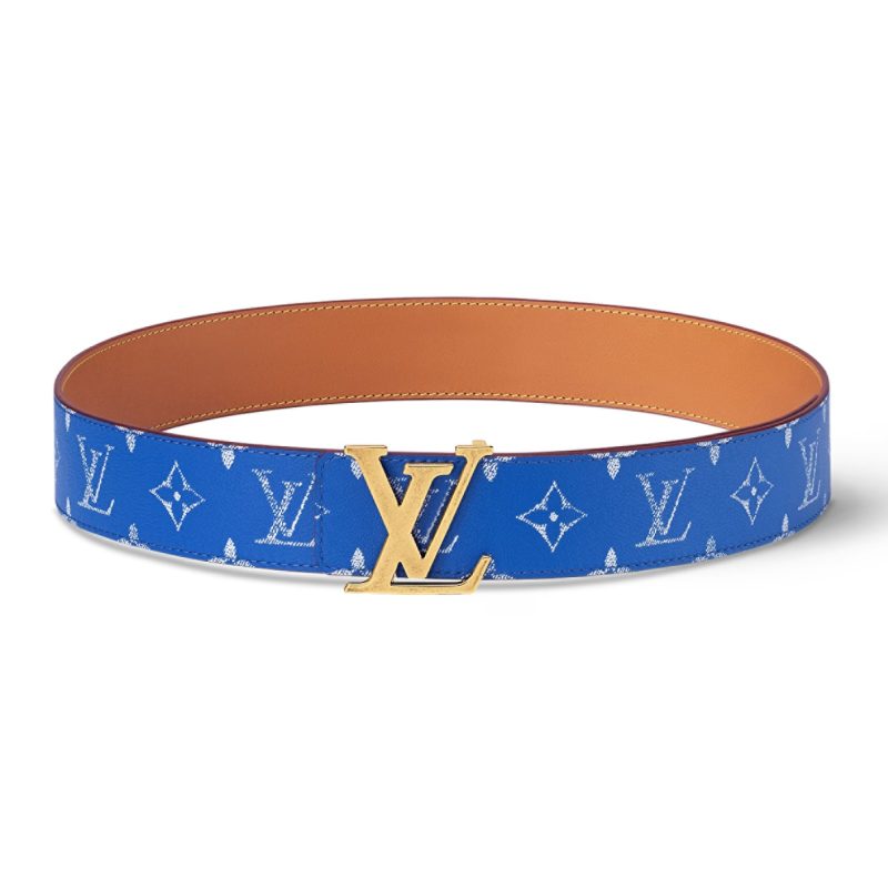 LOUIS VUITTON LV INITIALES 40MM REVERSIBLE BELT IN BLUE ¨C B107