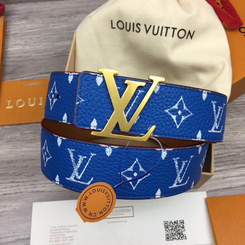 LOUIS VUITTON LV INITIALES 40MM REVERSIBLE BELT IN BLUE ¨C B107 - Image 2