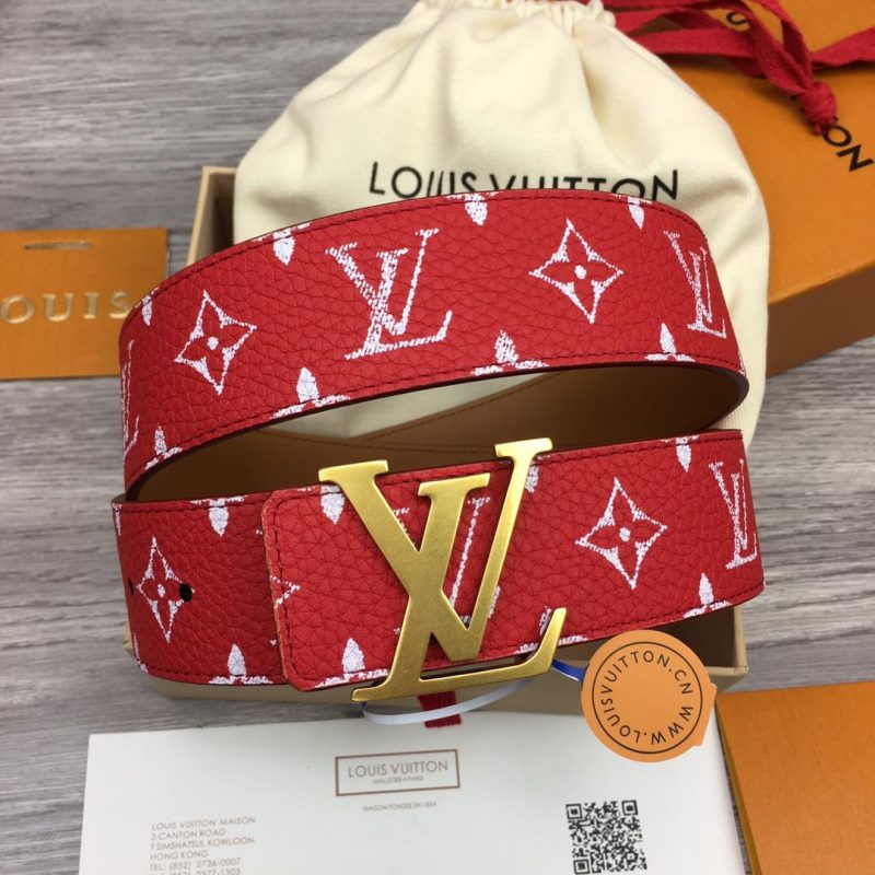 LOUIS VUITTON LV INITIALES 40MM REVERSIBLE BELT RED ¨C B0117 - Image 2
