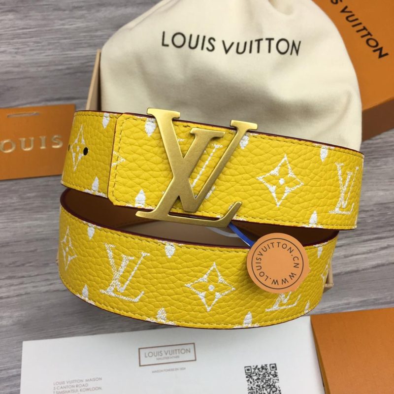 LOUIS VUITTON LV INITIALES 40MM REVERSIBLE BELT YELLOW ¨C B0116 - Image 2