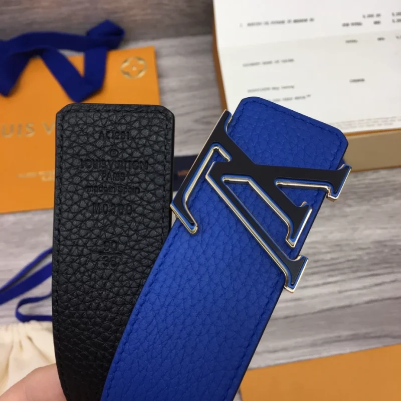 LOUIS VUITTON OPTIC 40MM REVERSIBLE BELT BLUE/BLACK ¨C B0136 - Image 8