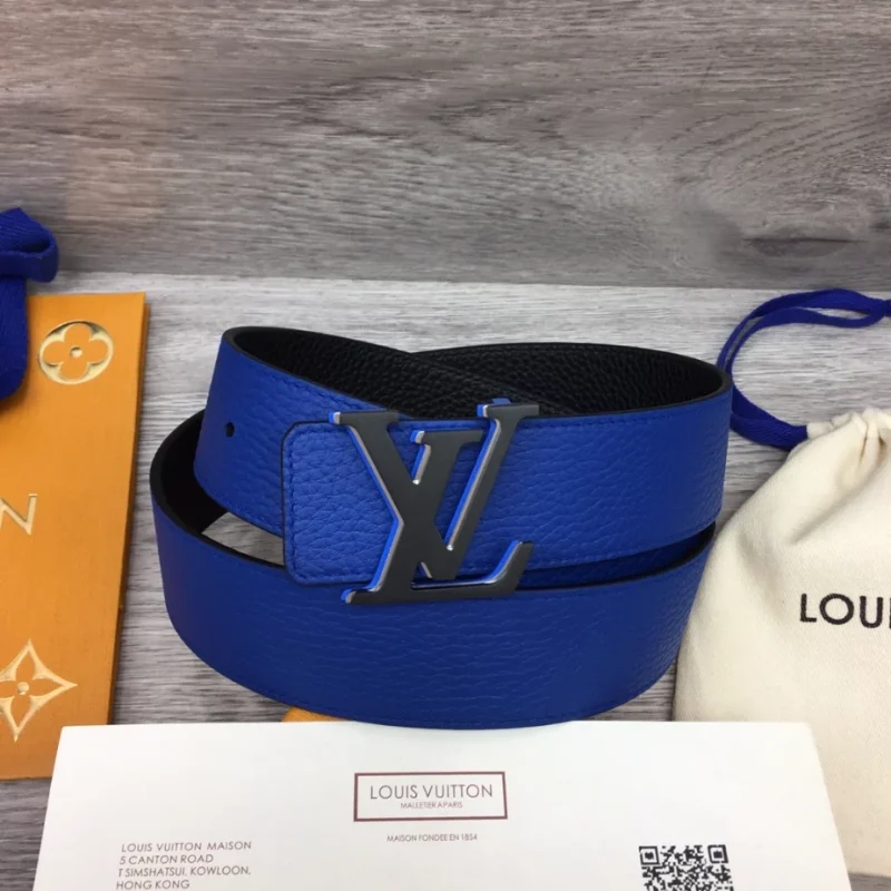 LOUIS VUITTON OPTIC 40MM REVERSIBLE BELT BLUE/BLACK ¨C B0136 - Image 2