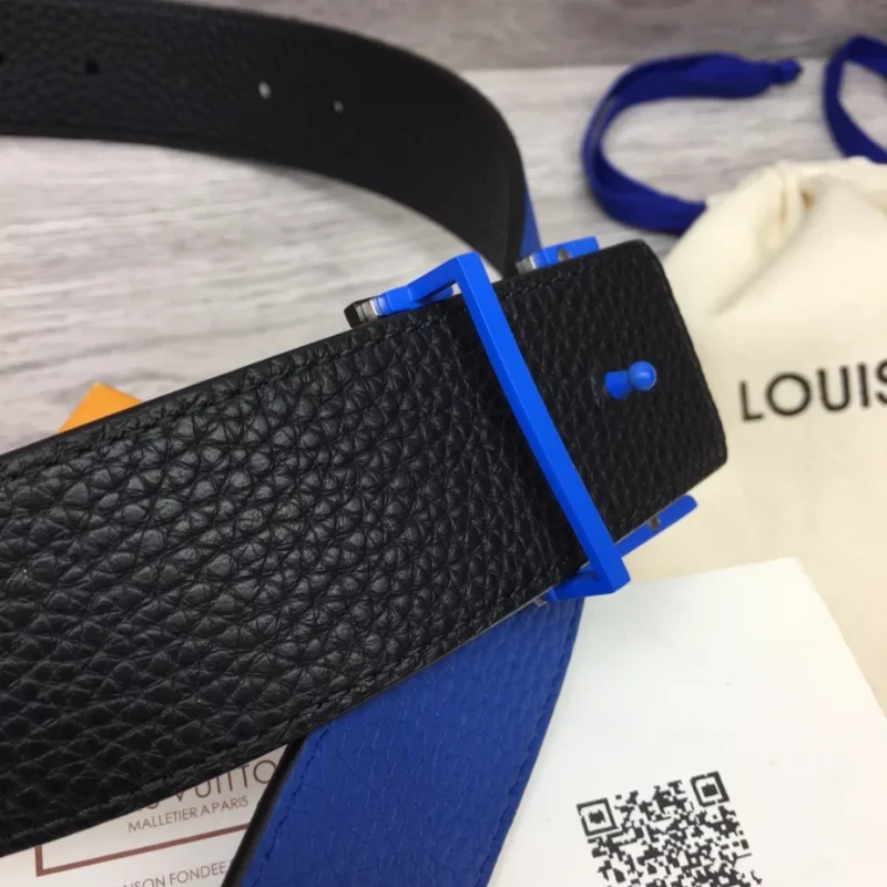 LOUIS VUITTON OPTIC 40MM REVERSIBLE BELT BLUE/BLACK ¨C B0136 - Image 9
