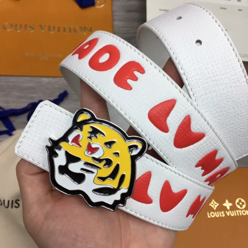 LOUIS VUITTON X NIGO DENIM 40MM REVERSIBLE BELT IN WHITE ¨C B0121 - Image 6
