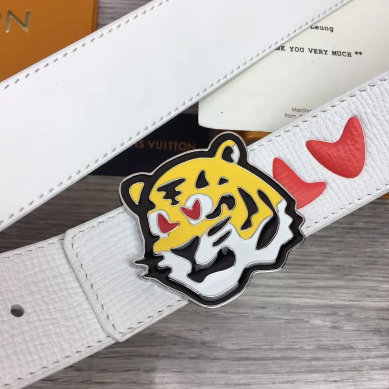 LOUIS VUITTON X NIGO DENIM 40MM REVERSIBLE BELT IN WHITE ¨C B0121 - Image 7