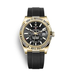 Rolex Sky-Dweller 42mm Gold Bright Black Dial Men¡¯s 326238