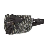 SADDLE POUCH BEIGE AND BLACK OBLIQUE JACQUARD – DR028