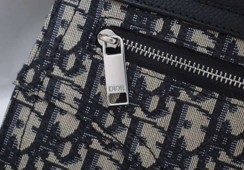 SADDLE POUCH BEIGE AND BLACK OBLIQUE JACQUARD – DR028 - Image 6