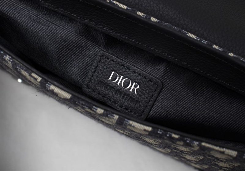 SADDLE POUCH BEIGE AND BLACK OBLIQUE JACQUARD – DR028 - Image 7