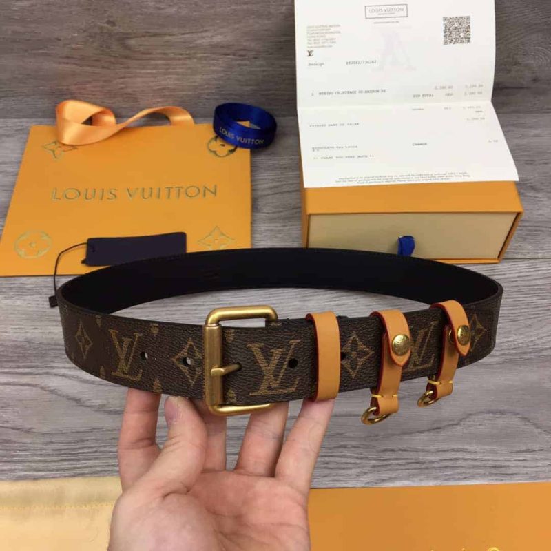 LOUIS VUITTON SIGNATURE BELT MONOGRAM 35MM BROWN ¨C B112 - Image 4