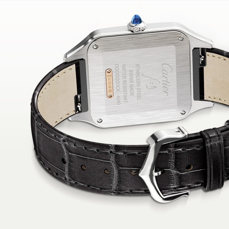 Santos-Dumont Large & 18ct Pink Gold Steel Strap Watch - Image 3