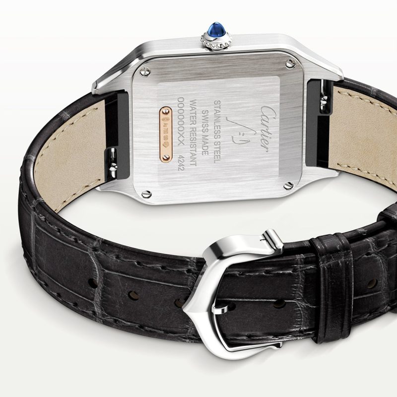 Santos-Dumont Small & 18ct Pink Gold Steel Strap Watch - Image 3