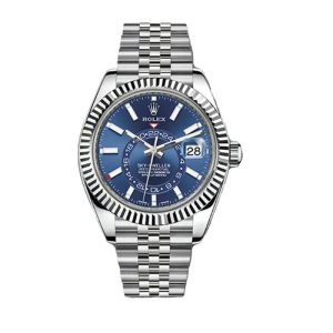 Rolex Sky-Dweller 42mm Fluted Blue Jubilee Mens Watch 326934