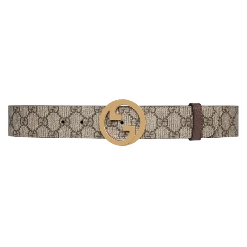 GUCCI BLONDIE BELT IN BEIGE AND EBONY SUPREME ¨C B0146