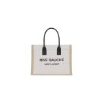 RIVE GAUCHE TOTE BAG IN LINEN AND LEATHER – WBY16
