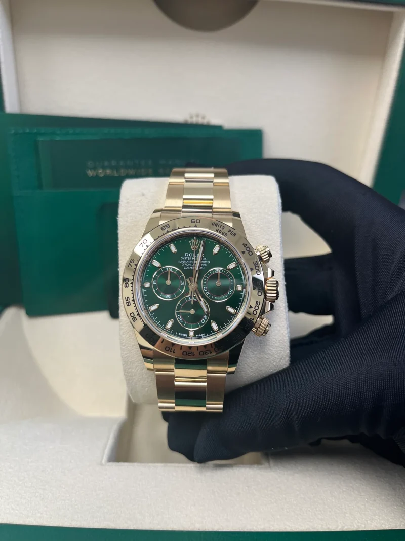 Rolex Daytona 40mm Gold Cosmograph Green Dial 116508 - Image 7