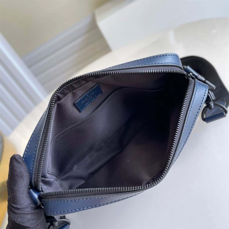 M45730 LOUIS VUITTON DUO MESSENGER BAG NAVY BLUE MONOGRAM SHADOW COWHIDE LEATHER - Image 3