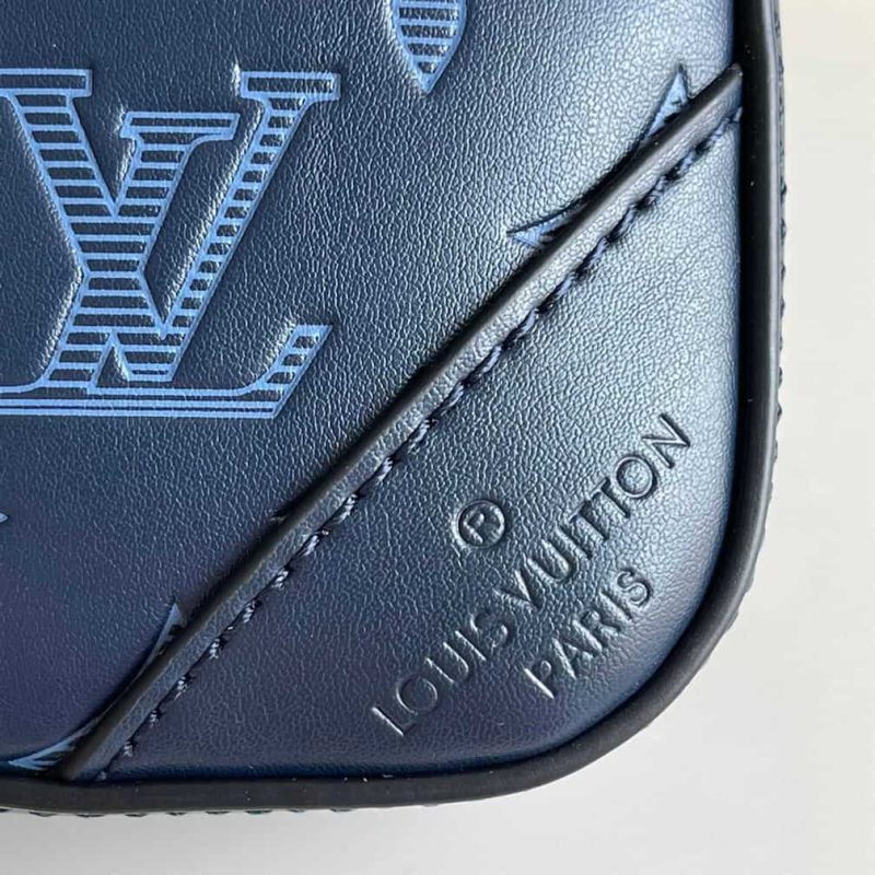 M45730 LOUIS VUITTON DUO MESSENGER BAG NAVY BLUE MONOGRAM SHADOW COWHIDE LEATHER - Image 10