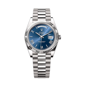 Rolex Day-Date 36mm White Gold Watch Deepsea-Blue Dial 128239