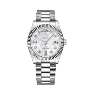 Rolex Day-Date 36mm White Gold Mother of Pearl Watch 128239