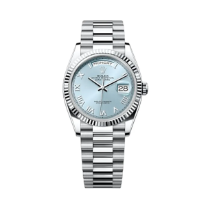 Rolex Day-Date 36mm Platinum Blue Dial Oyster 128236