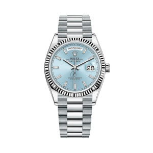 Rolex Day-Date 36mm Platinum Blue Dial Oyster 128236-1