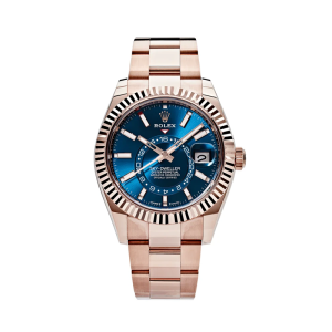 Rolex Sky-Dweller 42mm Rose Gold  Fluted  Blue Oyster 336935