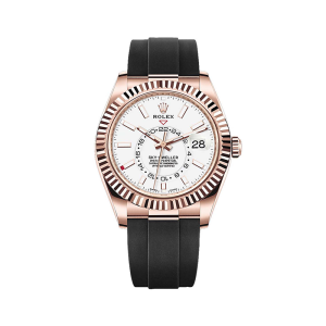 Rolex Sky-Dweller 42 mm Everose gold White Dial Oysterflex Watch 326235 ?