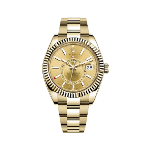 Rolex Sky-Dweller 42mm Gold Champagne Oyster Dial 326938