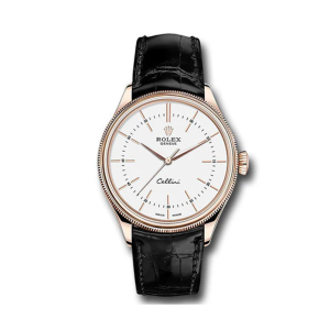 Rolex 39mm Cellini White Lacquer Dial with 18K Everose 50505