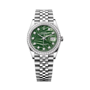 Rolex Datejust 36mm Green Palm Motif Diamond  Jubilee 126284