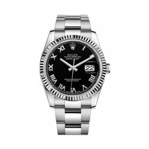 Rolex Datejust 36mm Black Roman Dial on Oyster Bracelet 116234