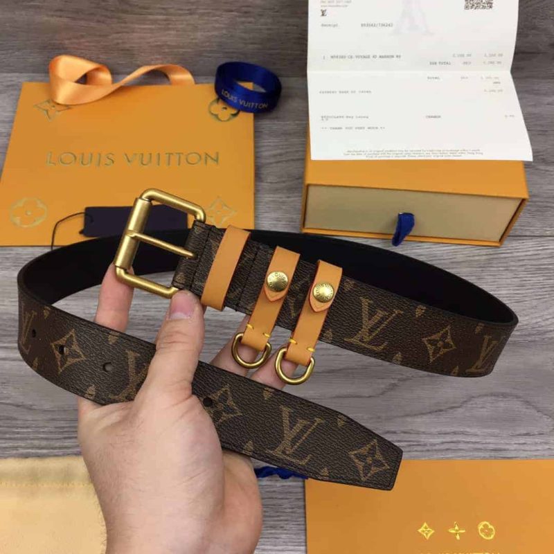 LOUIS VUITTON SIGNATURE BELT MONOGRAM 35MM BROWN ¨C B112 - Image 3